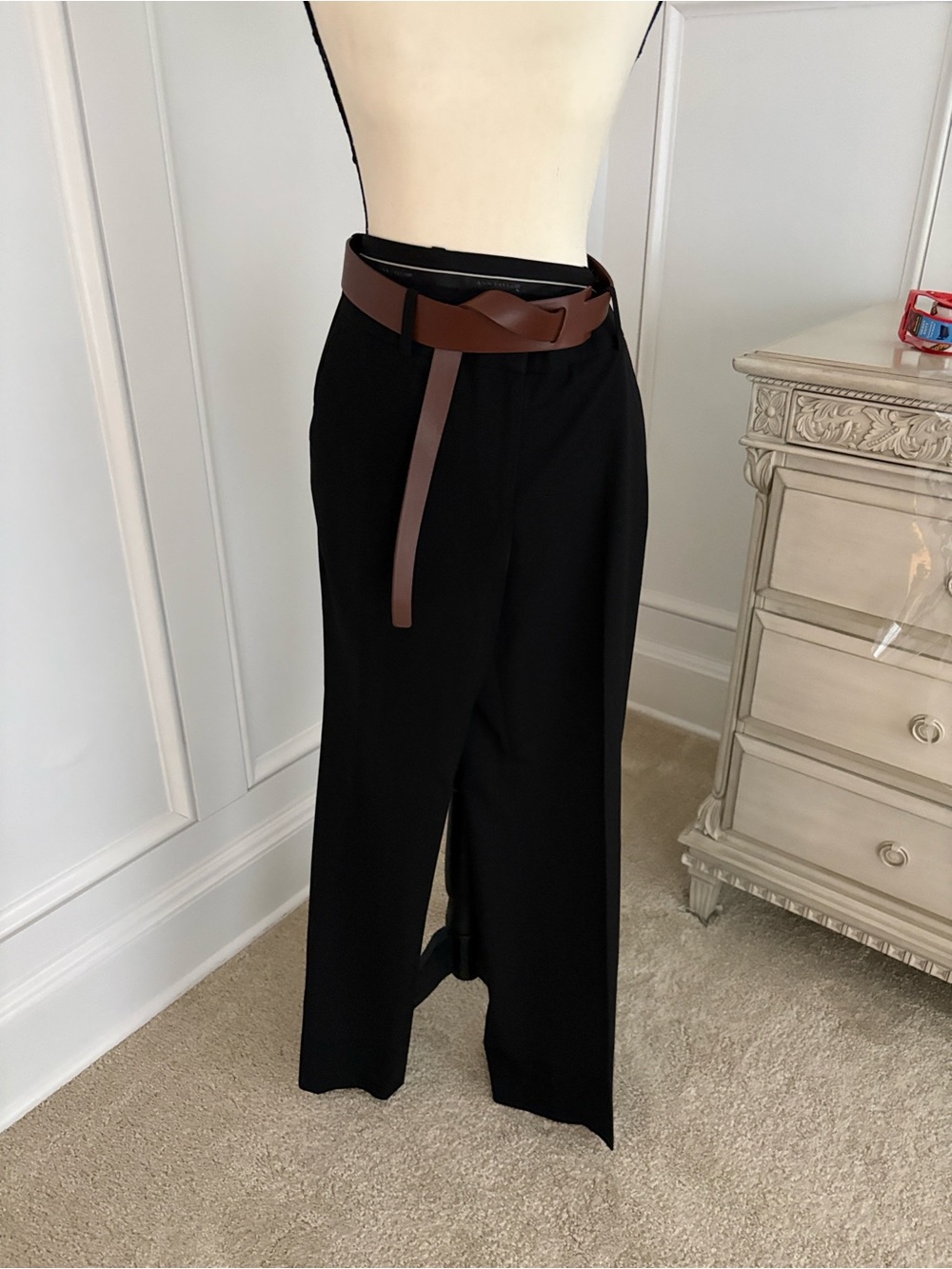 Ann Taylor Black Wide-Leg Trousers